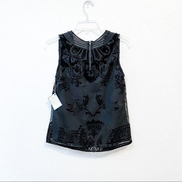 Anthro Meadow Rue Fanya Shell V Neck Tank Top XS - Picture 5 of 8